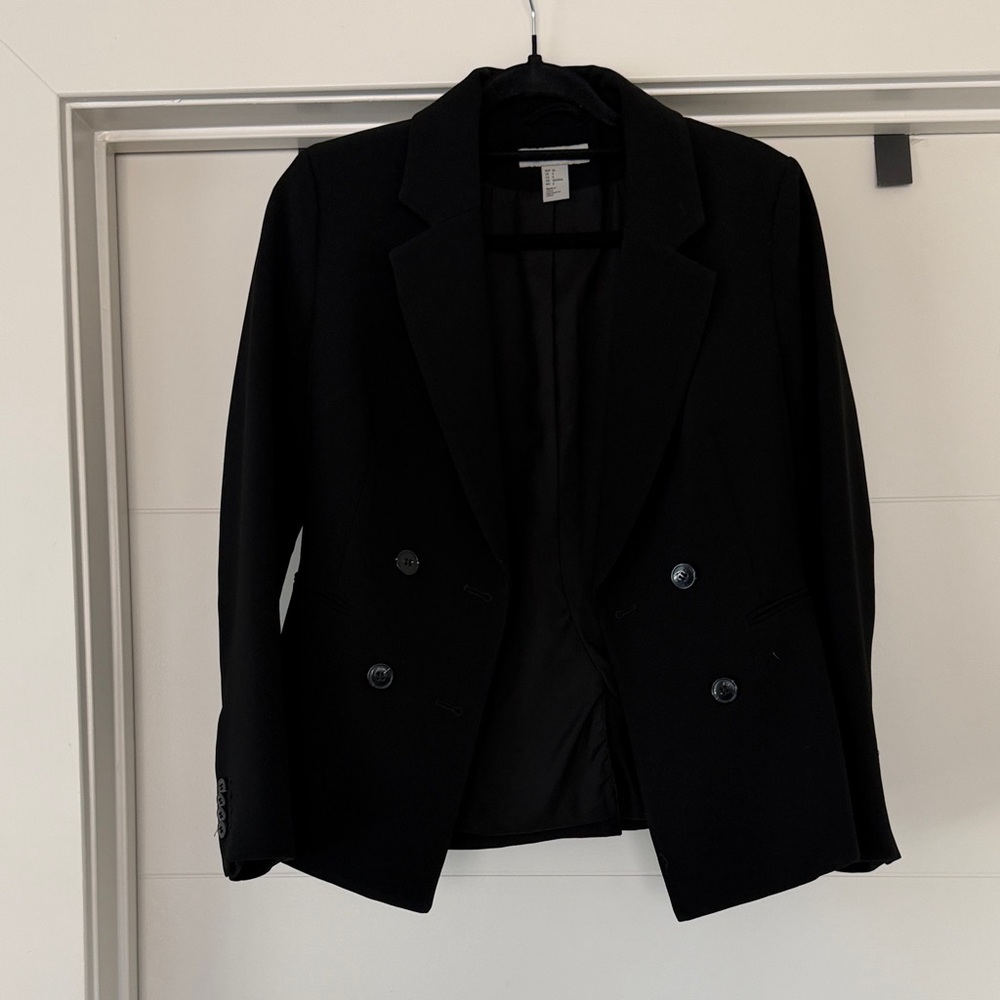 H&M Black Double-Breasted Women's Blazer